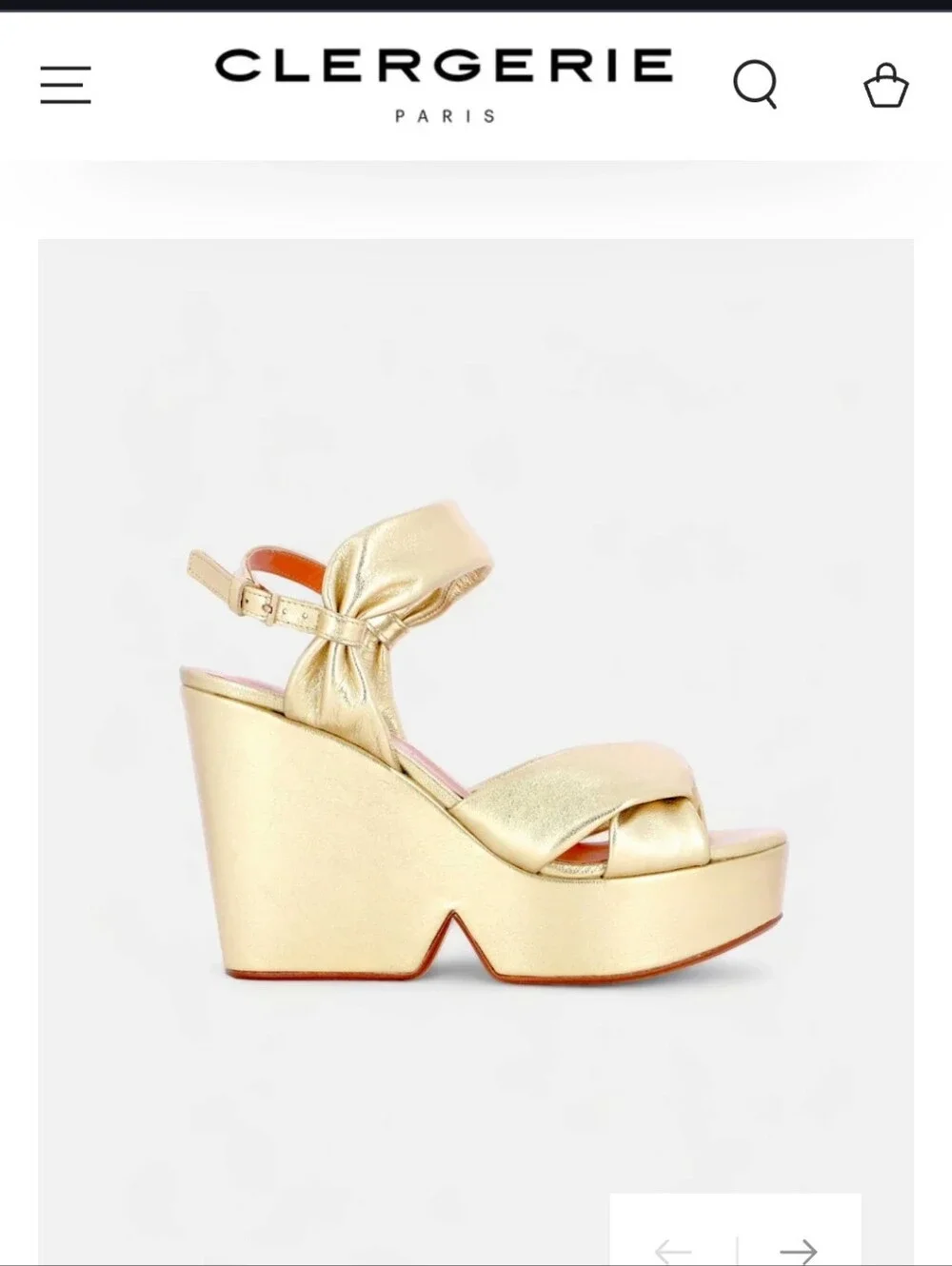 Robert Clergerie Metallic Gold Knotted Platform Wedges